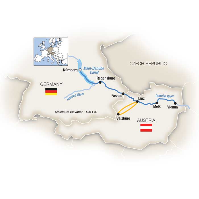 <span>8 Day Tauck River Cruise from Vienna to Nurnberg 2025</span><span>(rny2025)</span>