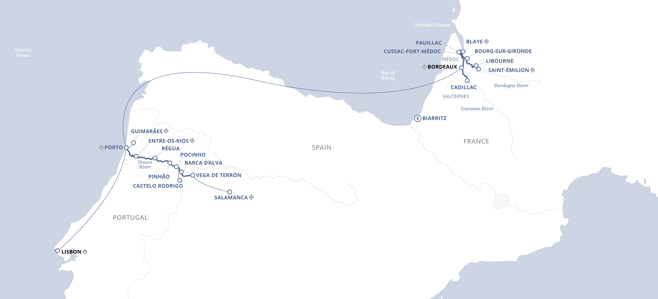 18 Day Uniworld River Cruise from Bordeaux to Lisbon 2027 - 