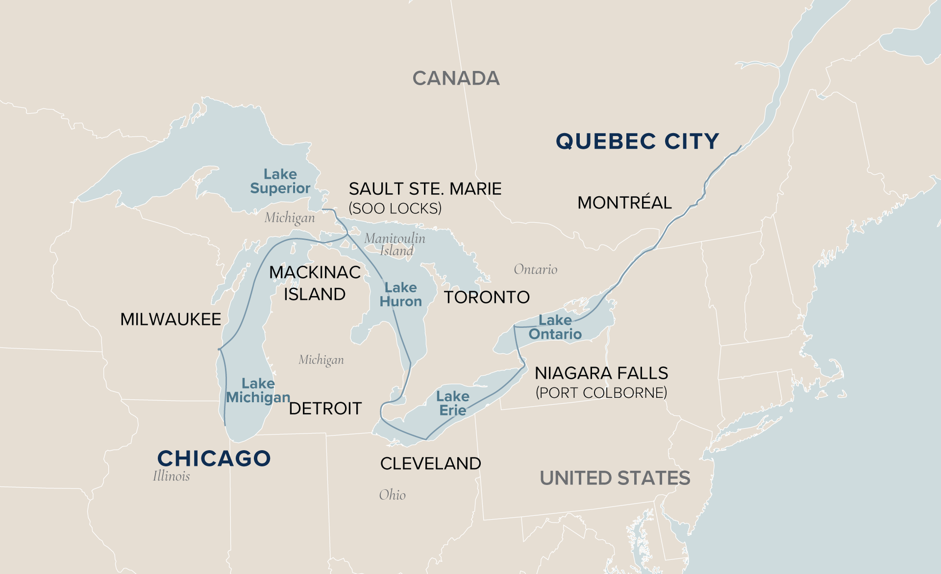 14 Day Victory Cruise Lines River Cruise from Chicago to Québec City 2027 - 