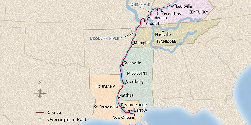 15 Day Viking River Cruise from Louisville to New Orleans 2027 - 