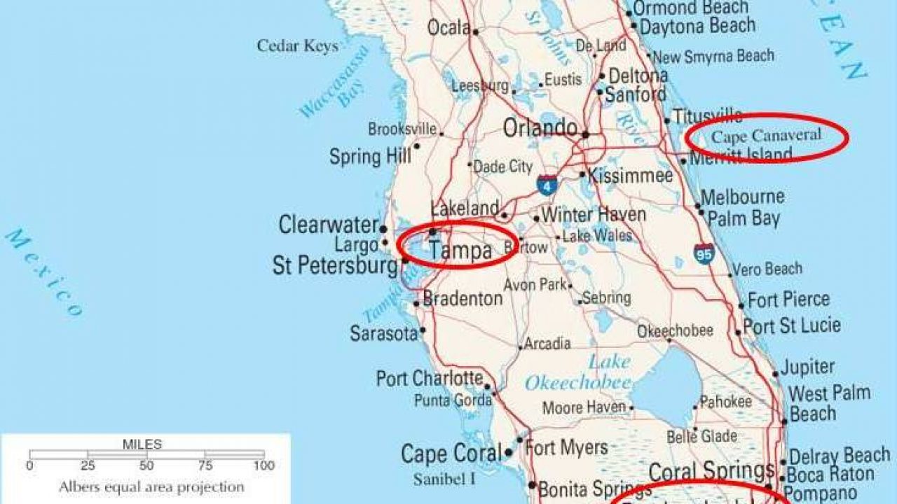 map of florida showing cape canaveral Florida Cruise Port Choices map of florida showing cape canaveral